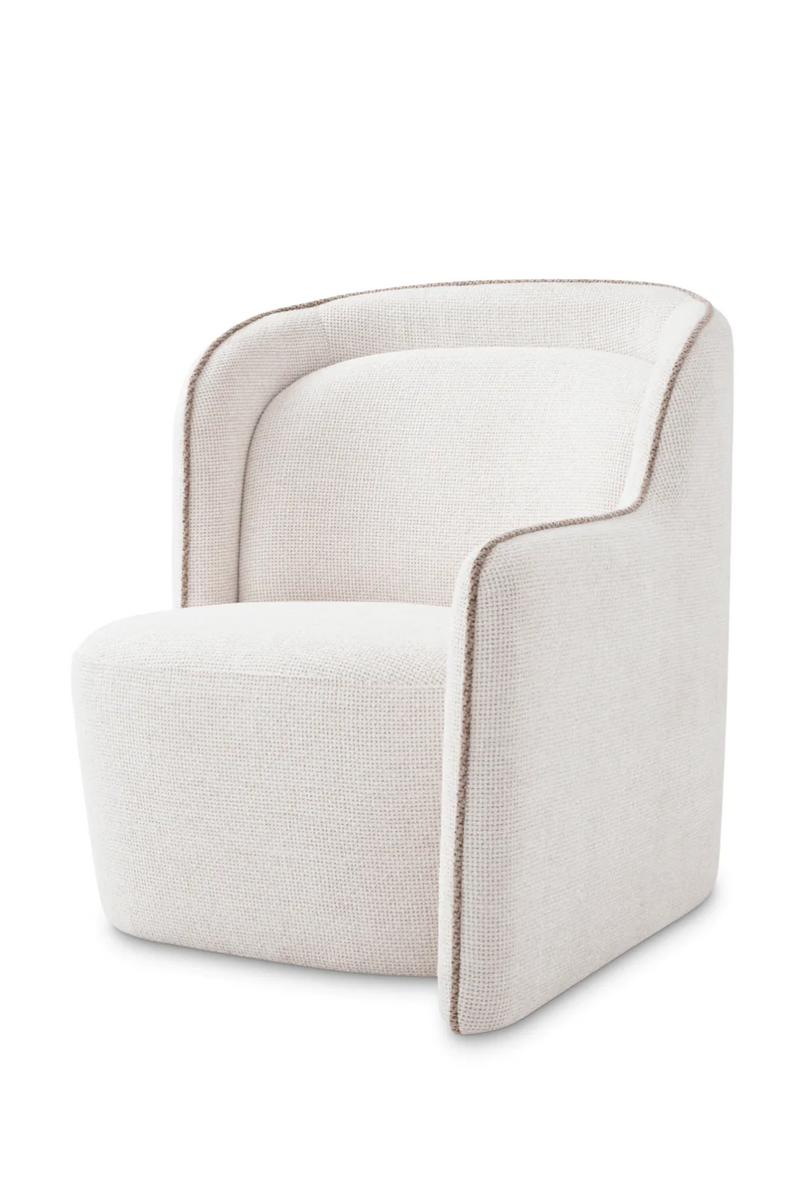 Fauteuil en Lyssa blanc cassé (droit) | Eichholtz Barrier | Meubleluxe.fr