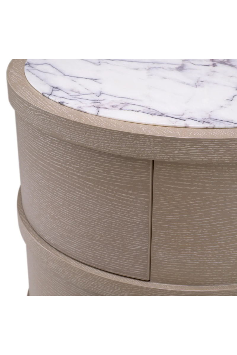 Table de chevet ronde en chêne clair | Eichholtz Cabana | Meubleluxe.fr