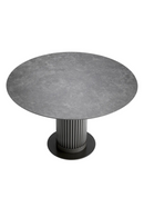 Table à manger ronde en marbre céramique et finition bronze | Eichholtz Volterra | OROA.fr
