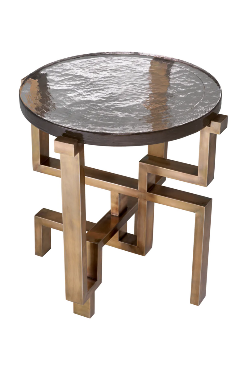 Table d'appoint en verre et en laiton vieilli | Eichholtz Gee | Meubleluxe.fr