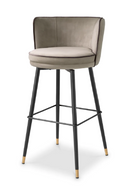 Chaise de bar en velours greige | Eichholtz Grenada | Meubleluxe.fr