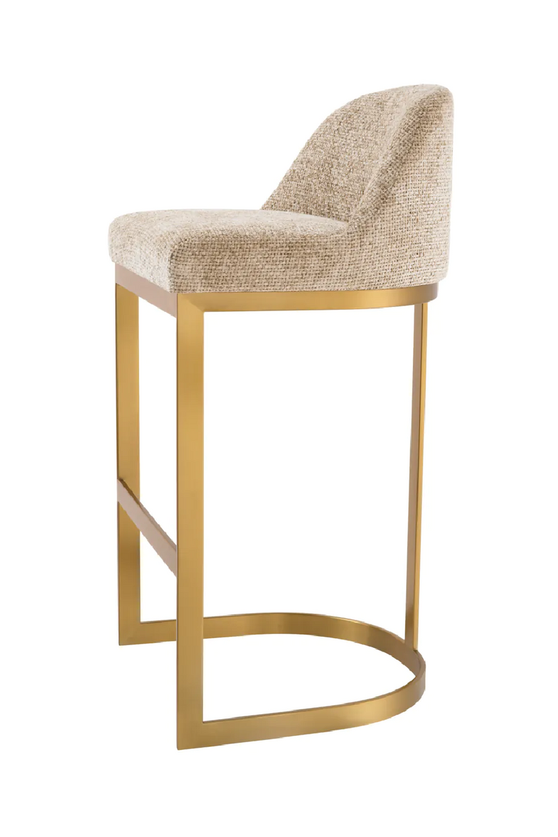 Tabouret de bar en laiton et Lyssa sable | Eichholtz Condos | Meubleluxe.fr