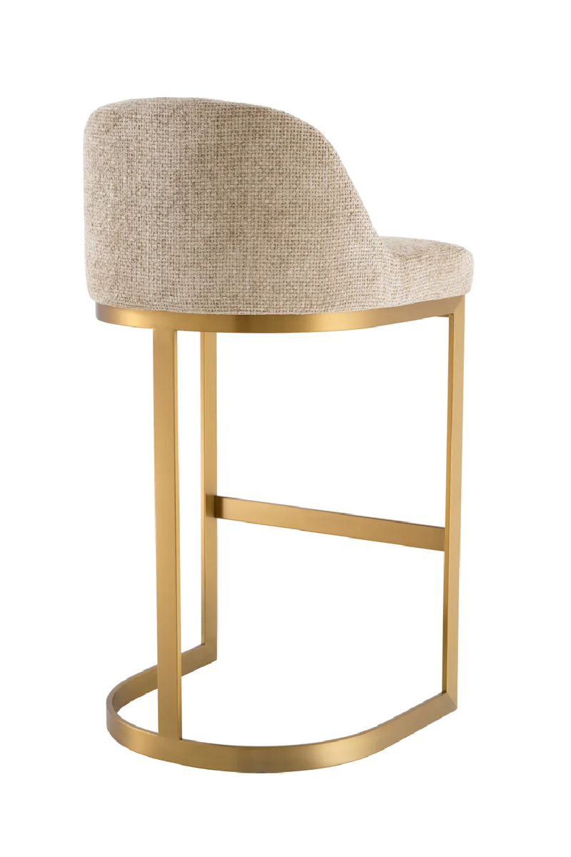 Tabouret de bar en laiton et Lyssa sable | Eichholtz Condos | Meubleluxe.fr