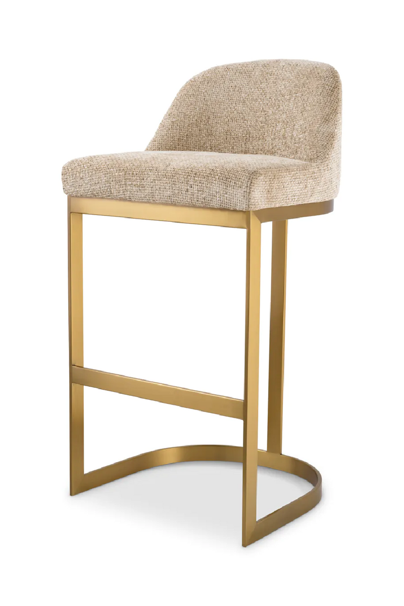 Tabouret de bar en laiton et Lyssa sable | Eichholtz Condos | Meubleluxe.fr