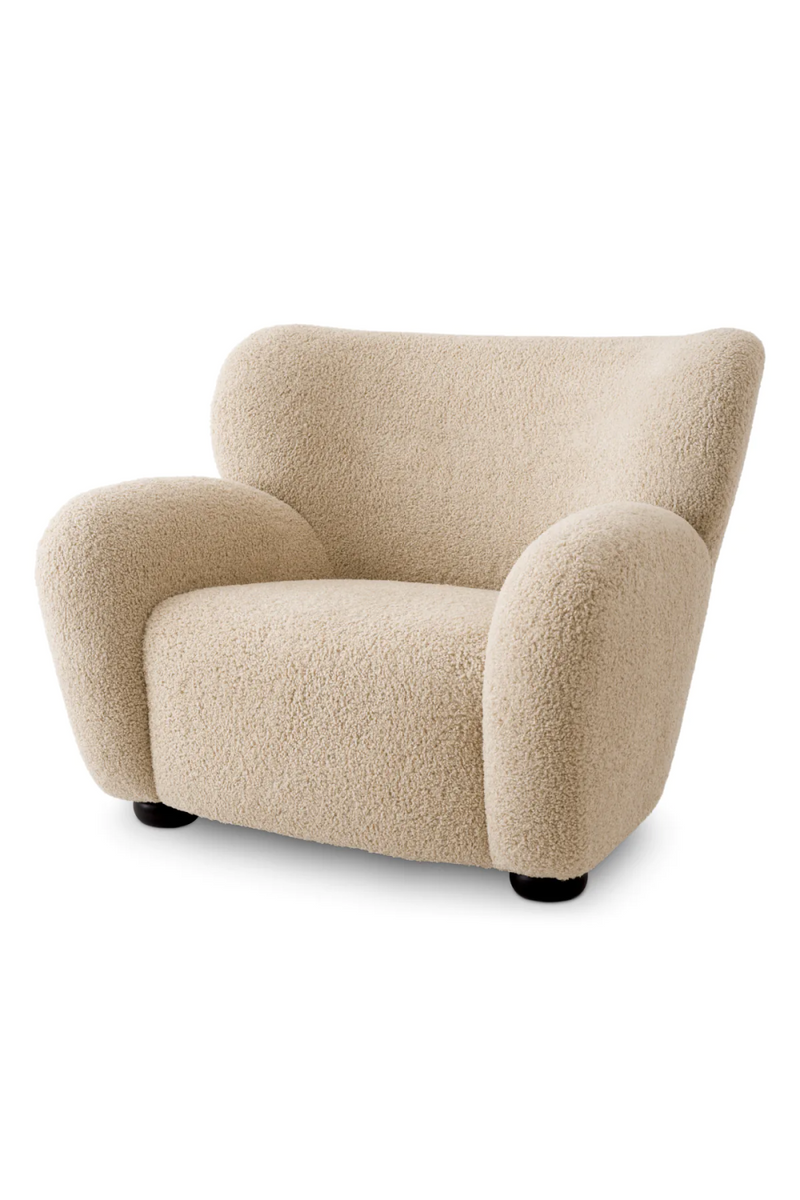 Fauteuil en tissu Canberra sable | Eichholtz Thames | Meubleluxe.fr