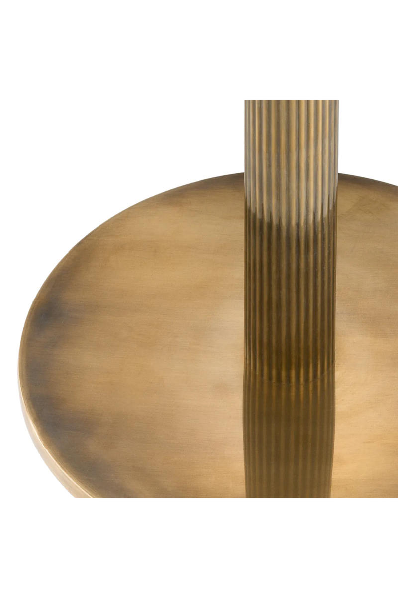 Table d'appoint en laiton vieilli et marbre blanc | Eichholtz Tavolara | Meubleluxe.fr