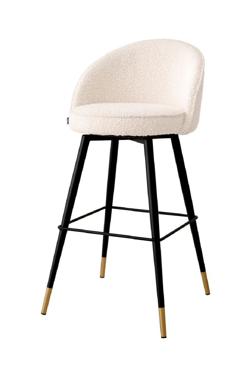 Tabouret de bar bouclé crème (lot de 2) | Eichholtz Cooper | Meubleluxe.fr