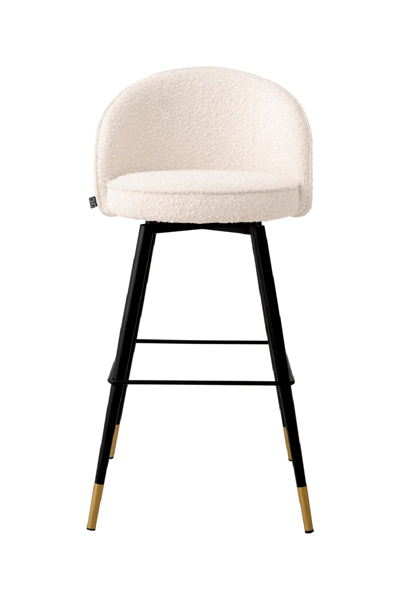 Tabouret de bar bouclé crème (lot de 2) | Eichholtz Cooper | Meubleluxe.fr