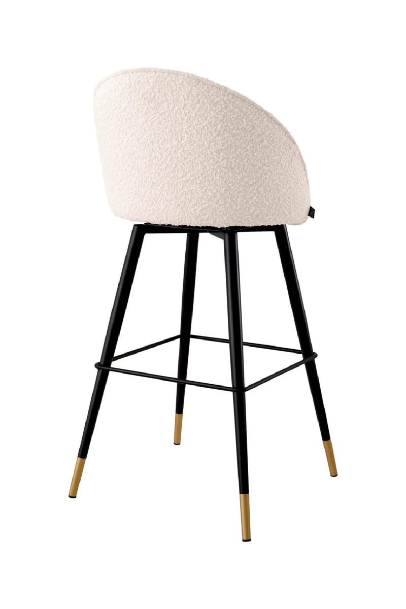 Tabouret de bar bouclé crème (lot de 2) | Eichholtz Cooper | Meubleluxe.fr