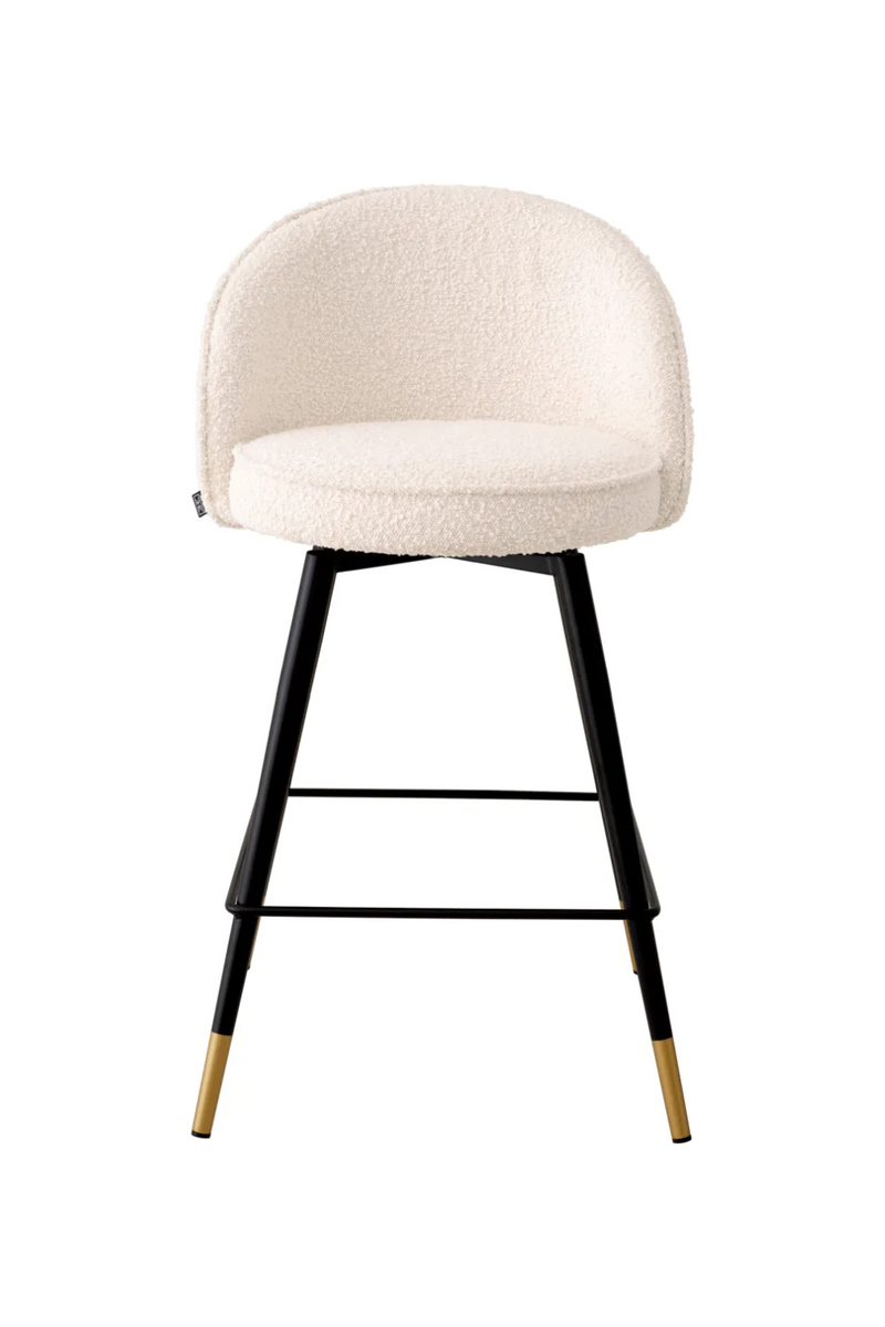 Tabouret de comptoir bouclé crème (lot de 2) | Eichholtz Cooper | Meubleluxe.fr