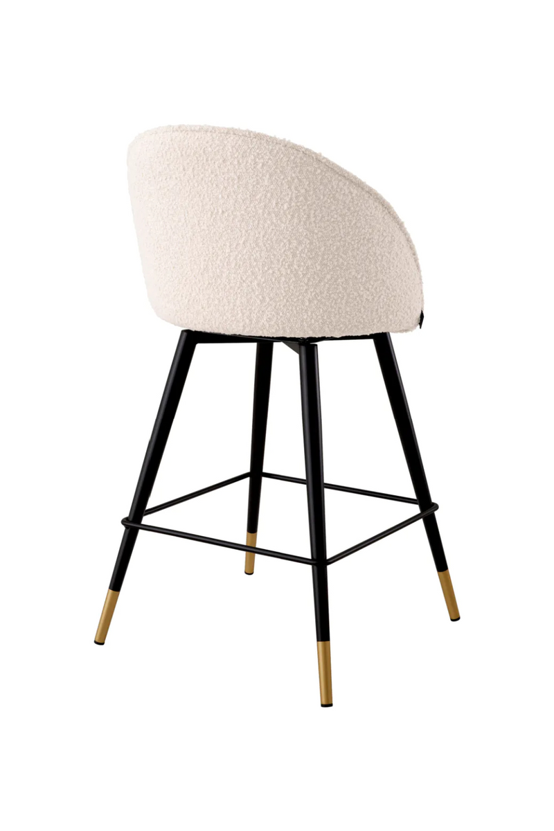 Tabouret de comptoir bouclé crème (lot de 2) | Eichholtz Cooper | Meubleluxe.fr