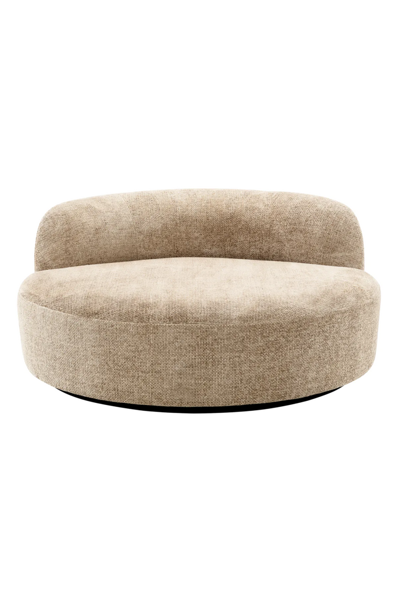 Canapé rond en tissu Lyssa sable | Eichholtz Bjorn | Meubleluxe.fr