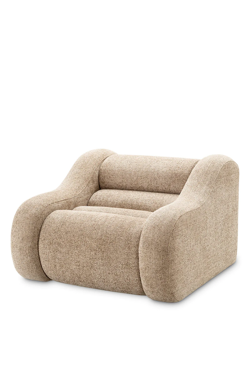 Fauteuil en tissu Lyssa sable | Eichholtz Carbone | Meubleluxe.fr