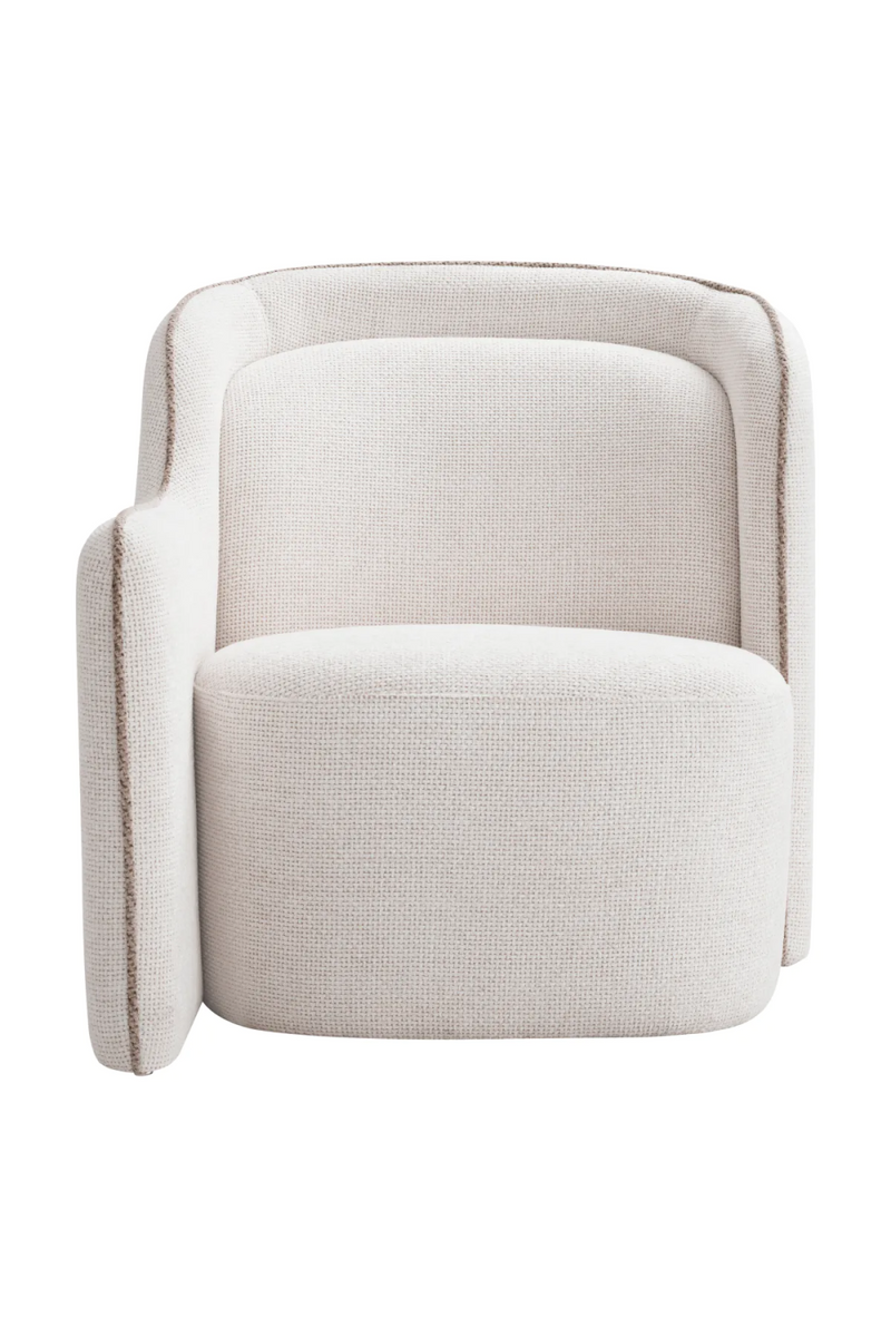 Fauteuil en Lyssa blanc cassé (gauche) | Eichholtz Barrier | Meubleluxe.fr