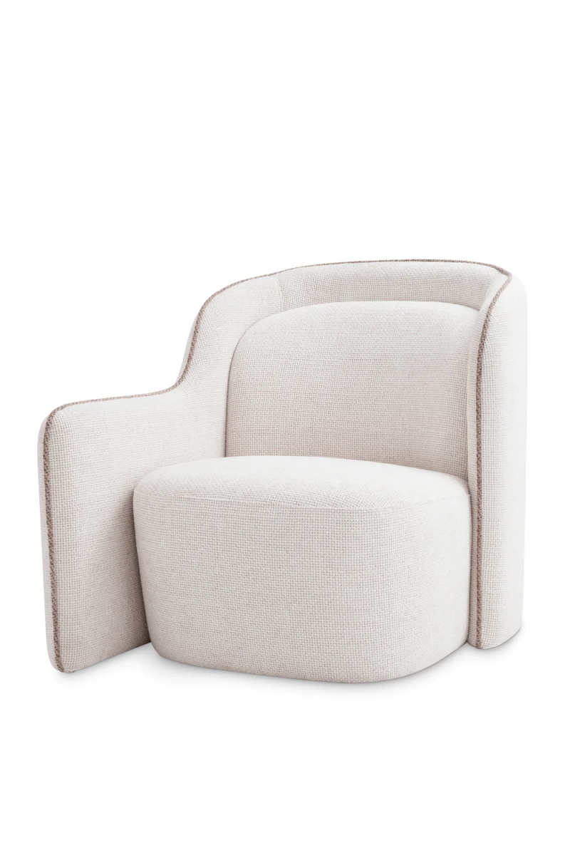 Fauteuil en Lyssa blanc cassé (gauche) | Eichholtz Barrier | Meubleluxe.fr