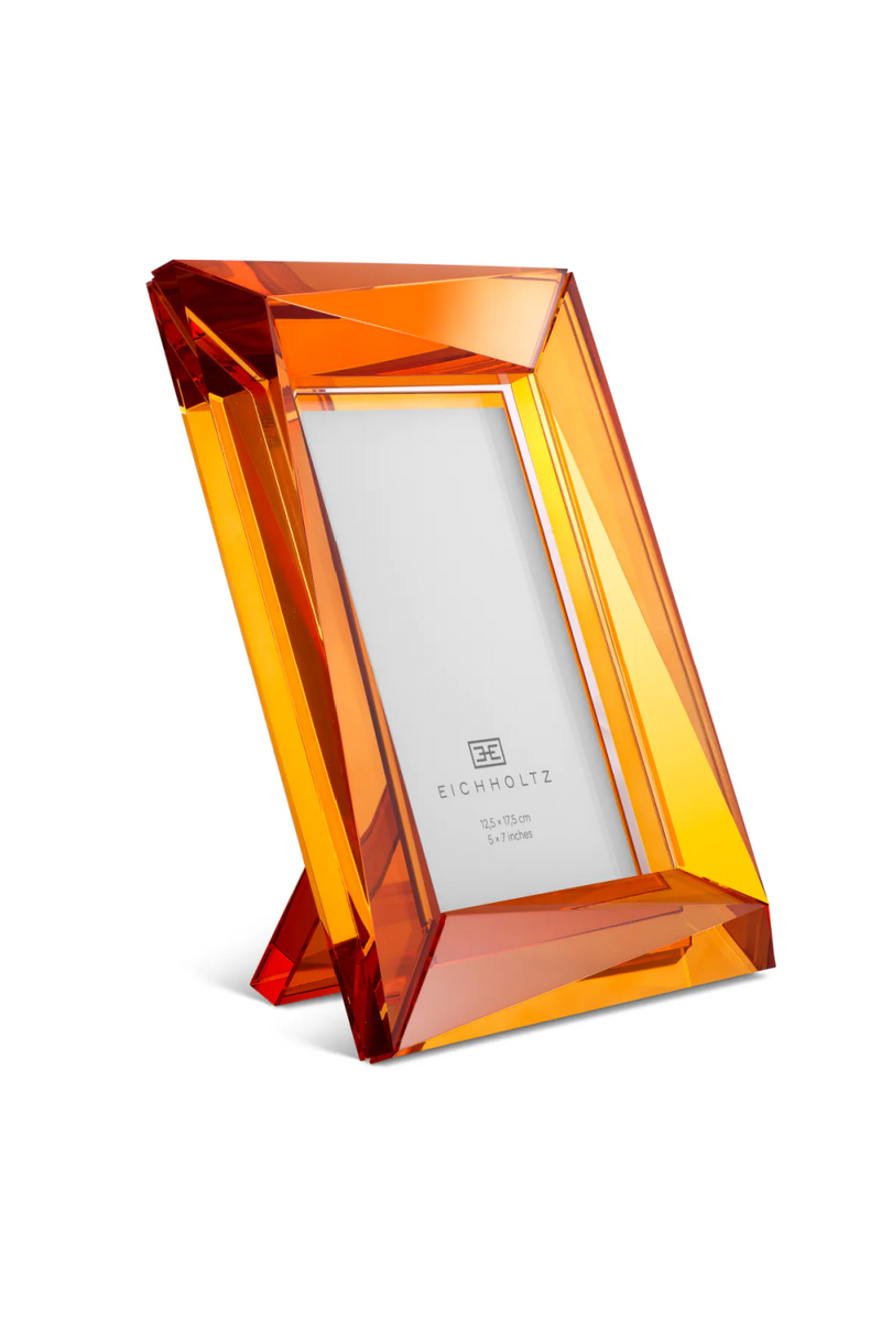 Cadre photo en cristal orange (lot de 2) | Eichholtz Obliquity L | Meubleluxe.fr