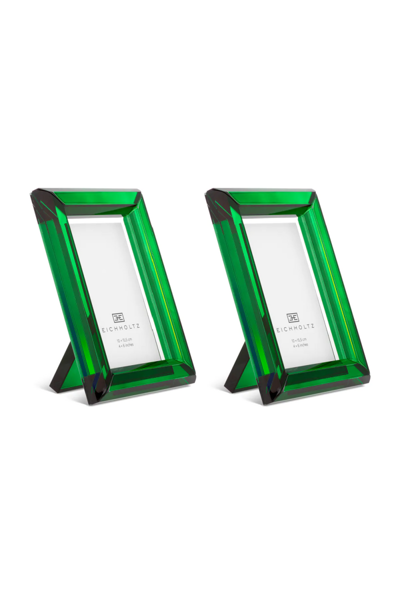 Cadre photo en cristal vert (lot de 2) | Eichholtz Theory S  | Meubleluxe.fr