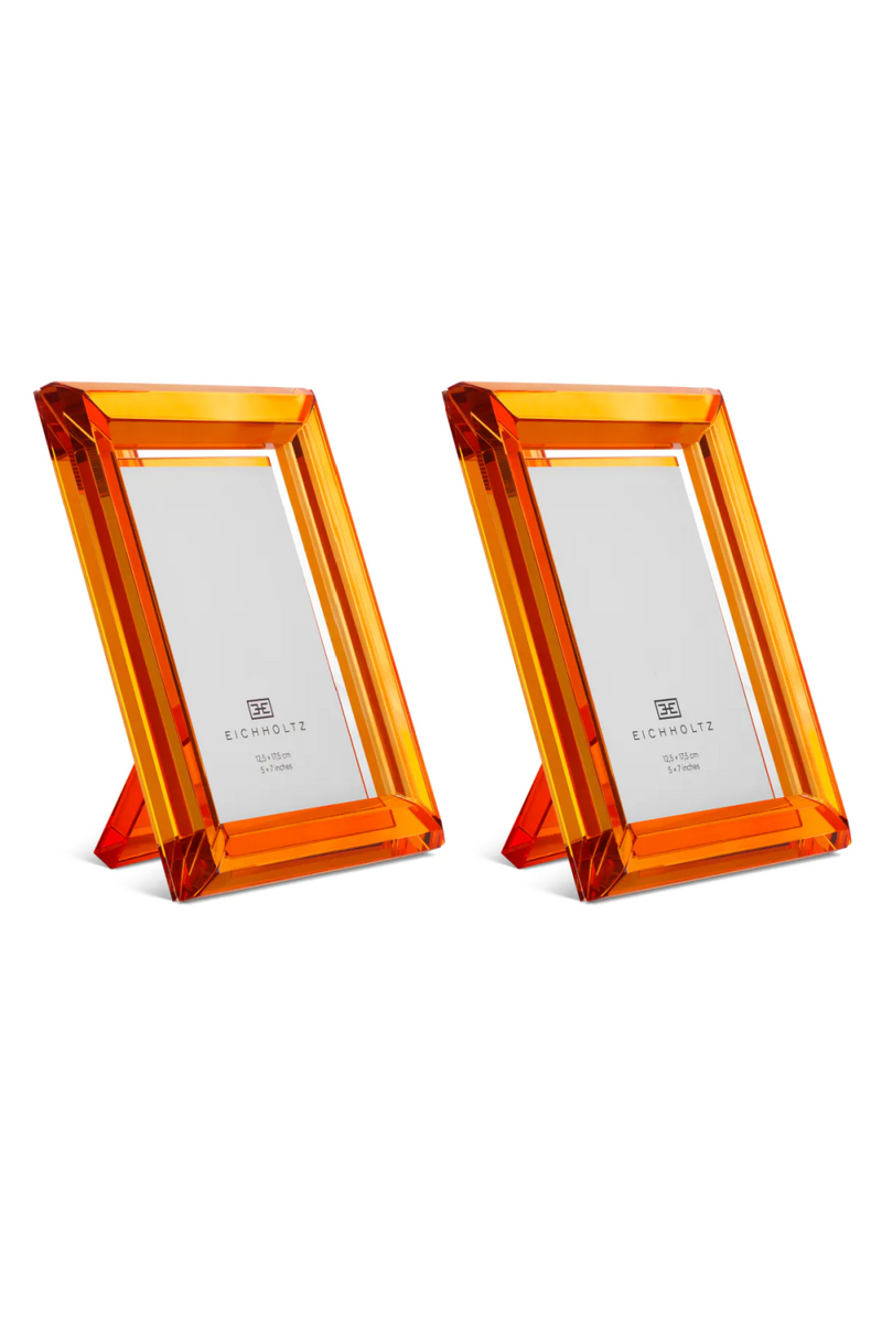 Cadre photo en cristal orange  (lot de 2) | Eichholtz Theory L | Meubleluxe.fr