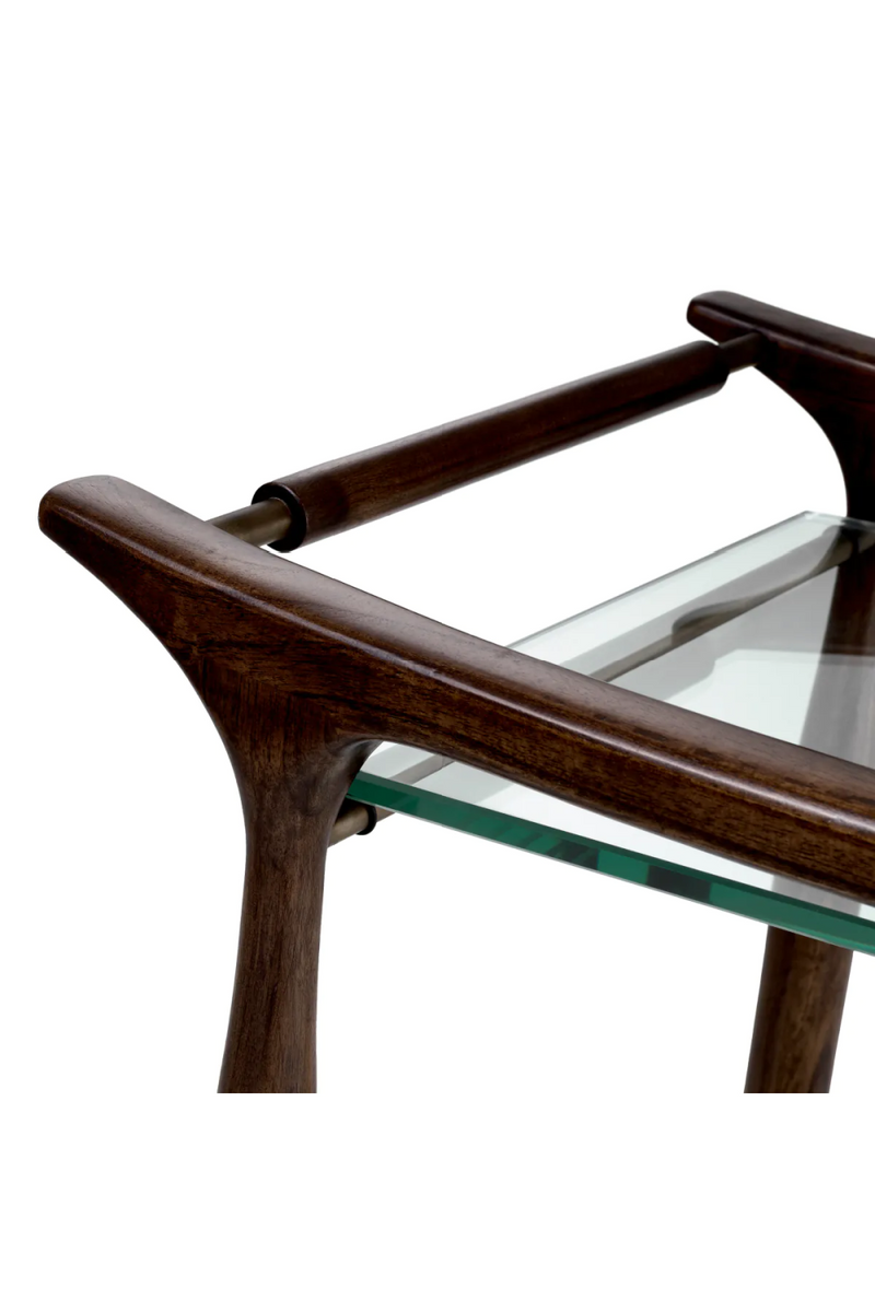 Chariot en métal marron et verre transparent | Eichholtz Manzo | Meubleluxe.fr