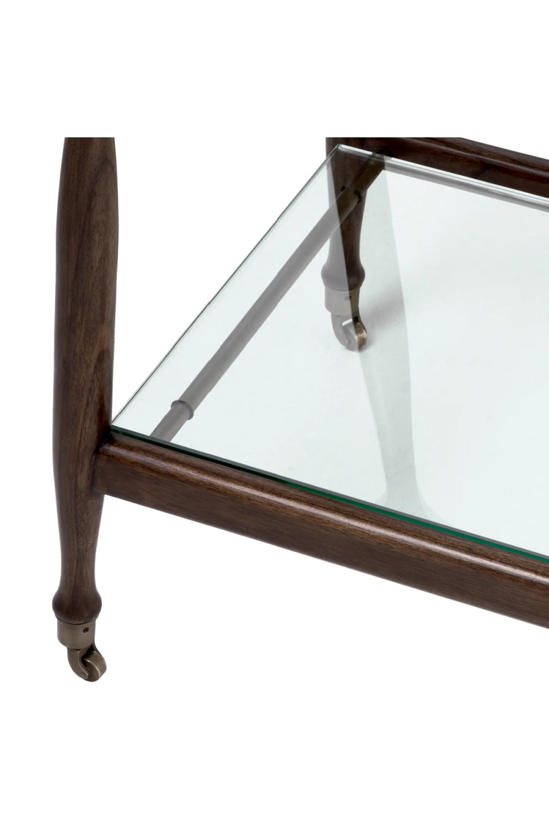 Chariot en métal marron et verre transparent | Eichholtz Manzo | Meubleluxe.fr