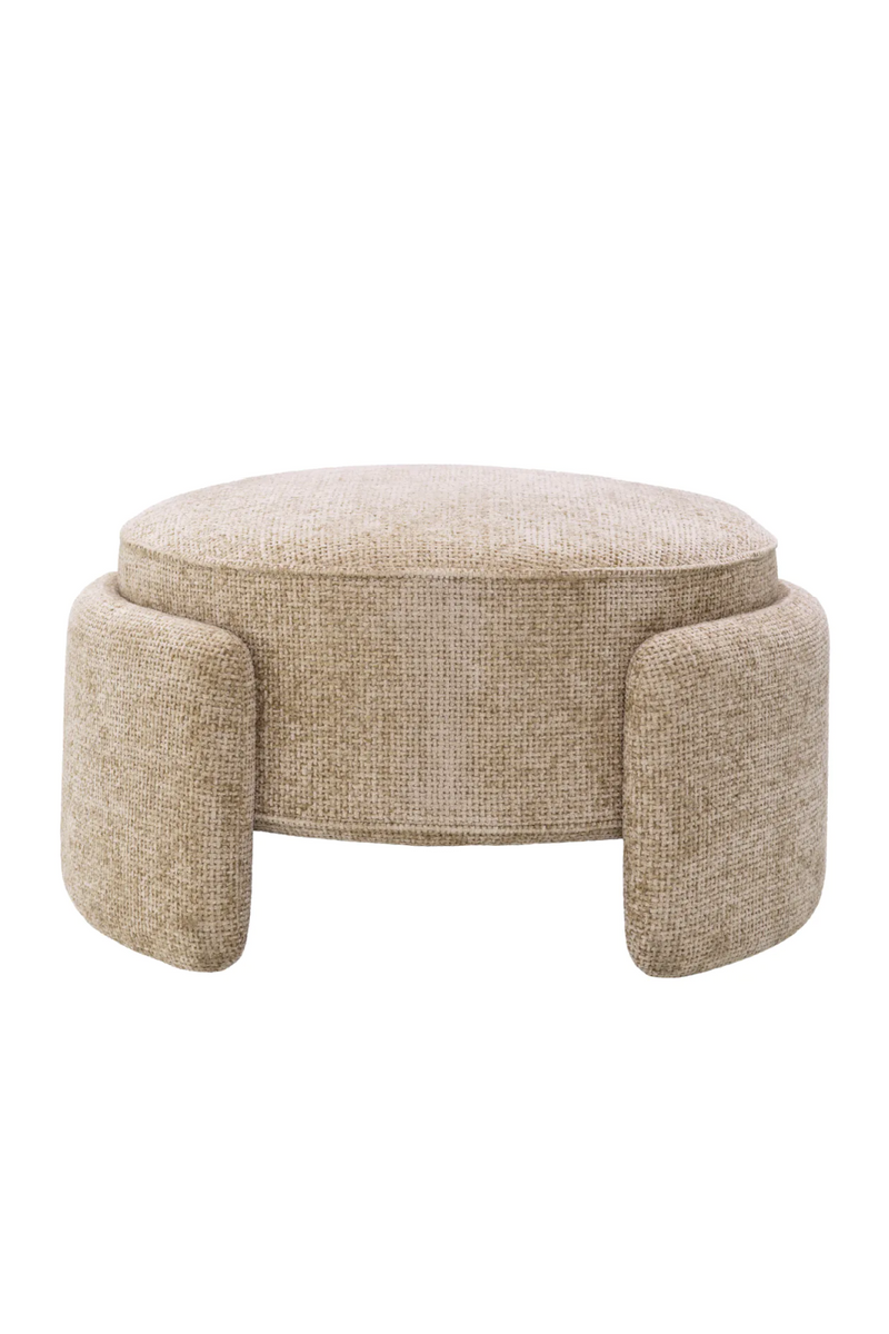 Pouf en tissu Lyssa sable | Eichholtz Ortega | Meubleluxe.fr