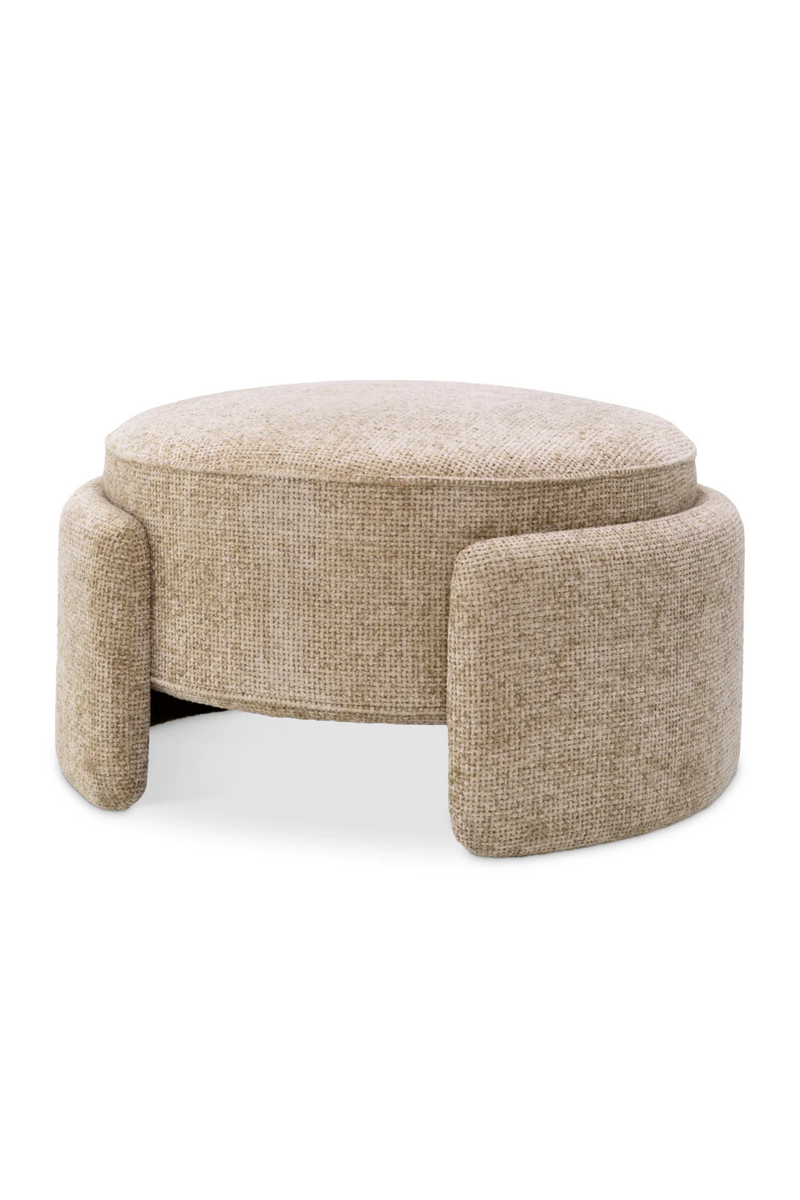 Pouf en tissu Lyssa sable | Eichholtz Ortega | Meubleluxe.fr