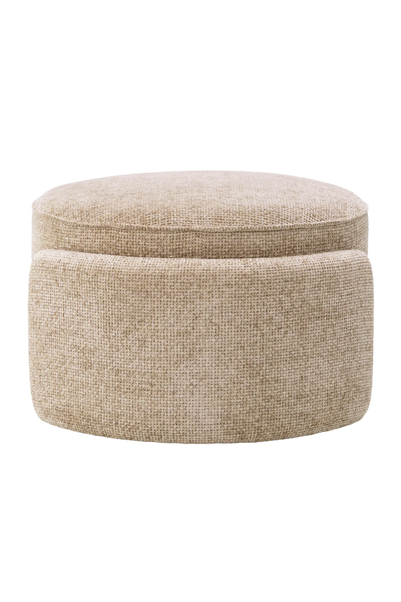 Pouf en tissu Lyssa sable | Eichholtz Ortega | Meubleluxe.fr