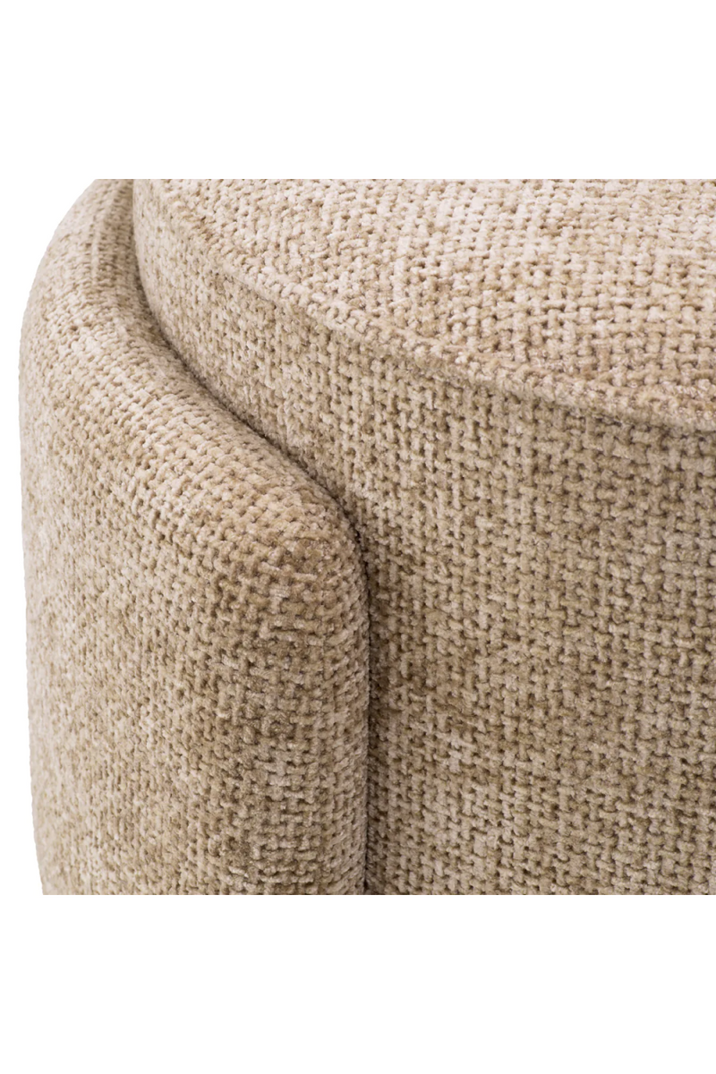 Pouf en tissu Lyssa sable | Eichholtz Ortega | Meubleluxe.fr