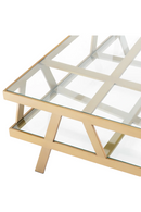 Table basse carrée en verre et en laiton brossé | Eichholtz Billinghurst | Meubleluxe.fr