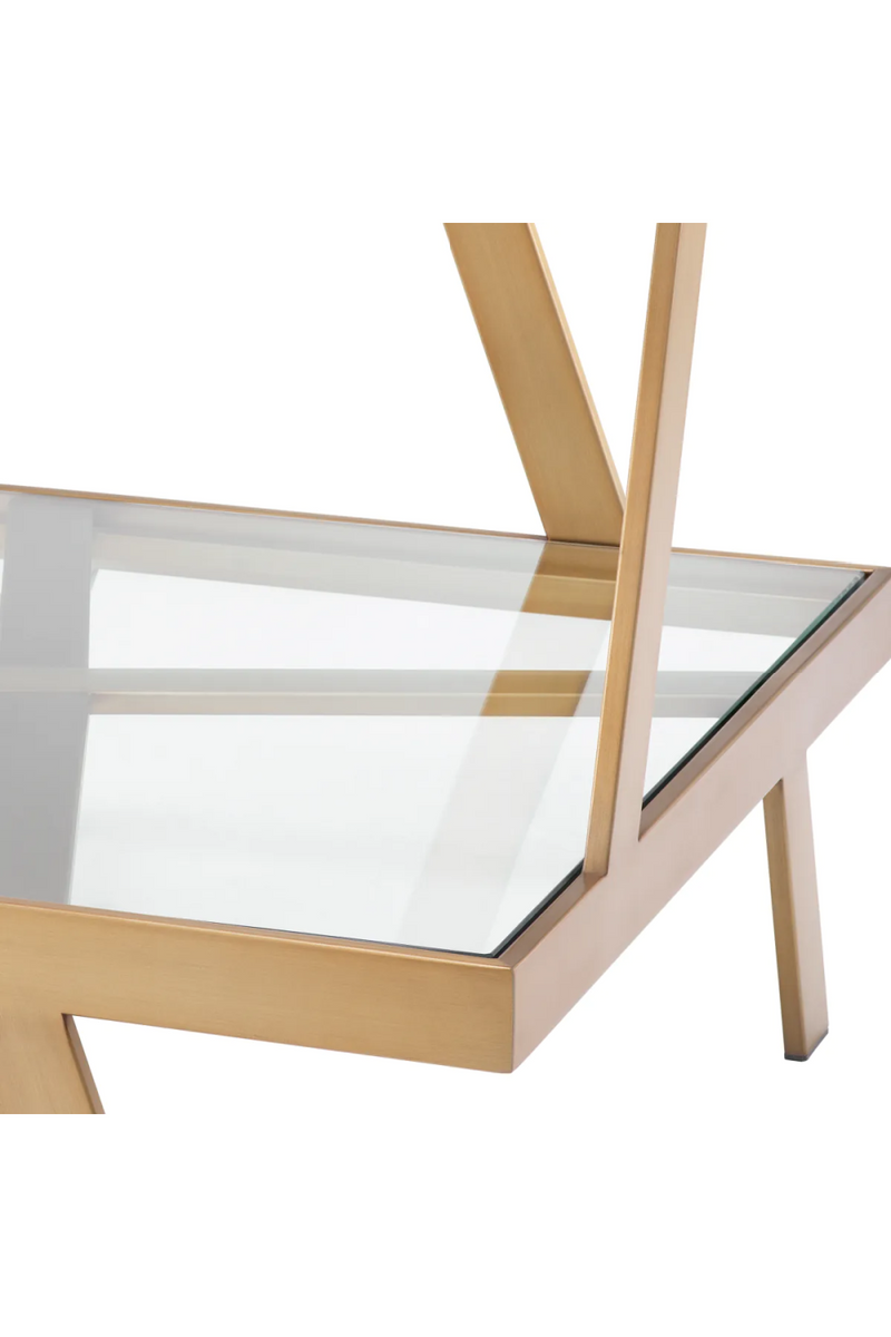 Table d'appoint en verre et laiton brossé | Eichholtz Billinghurst | Meubleluxe.fr