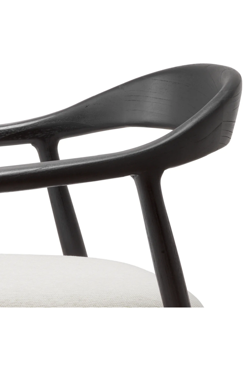 Chaise de salle à manger noire en tissu crème | Eichholtz Beale | Meubleluxe.fr