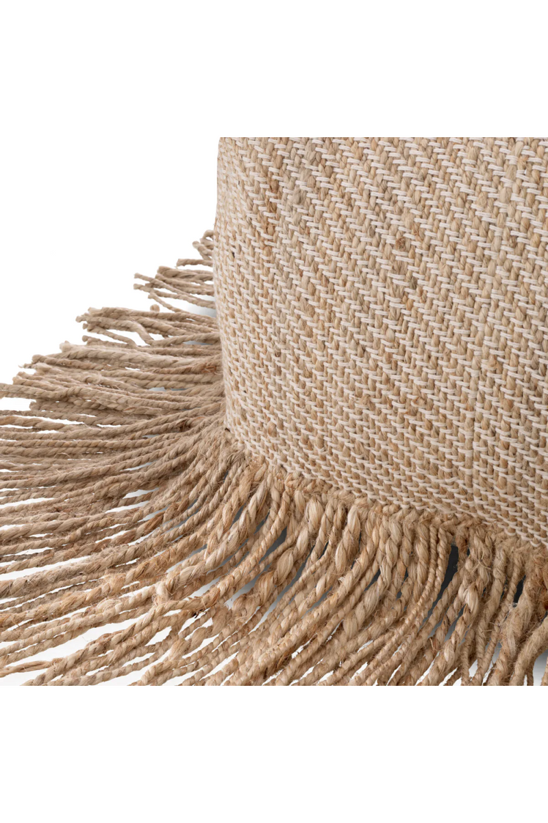 Pouf à franges en jute naturel | Eichholtz Vieste | Meubleluxe.fr