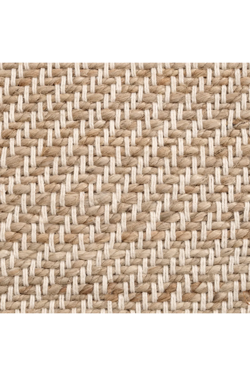 Pouf à franges en jute naturel | Eichholtz Vieste | Meubleluxe.fr