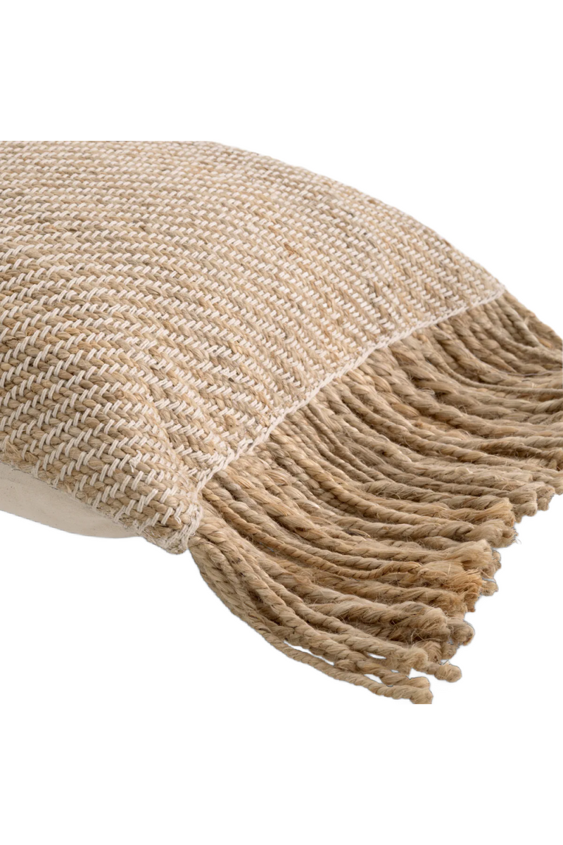 Coussin à franges en jute naturel | Eichholtz Vieste L | Meubleluxe.fr