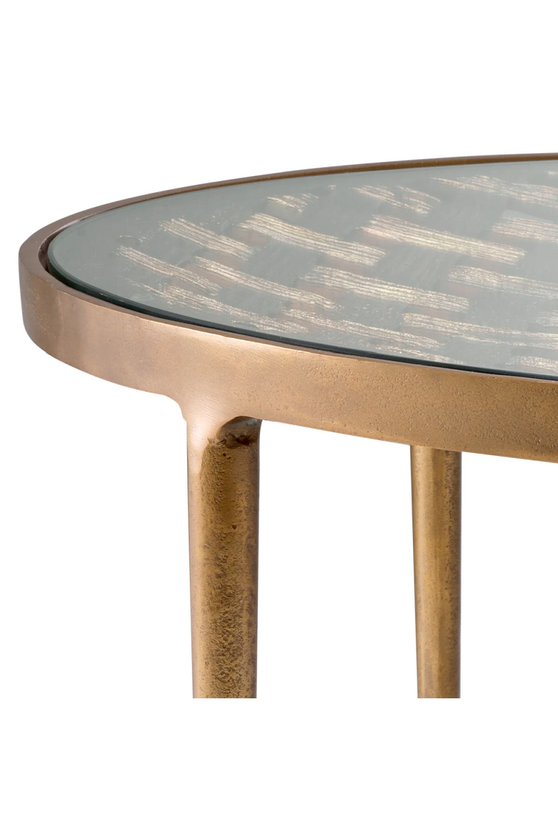 Table basse en laiton vieilli et verre transparent | Eichholtz Sorrento | Meubleluxe.fr