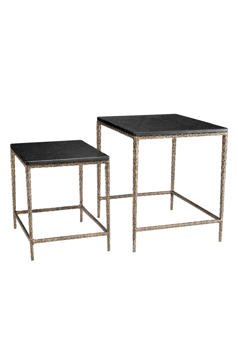 Table d'appoint en laiton vintage et en granit (lot de 2) | Eichholtz Ferndale | Meubleluxe.fr