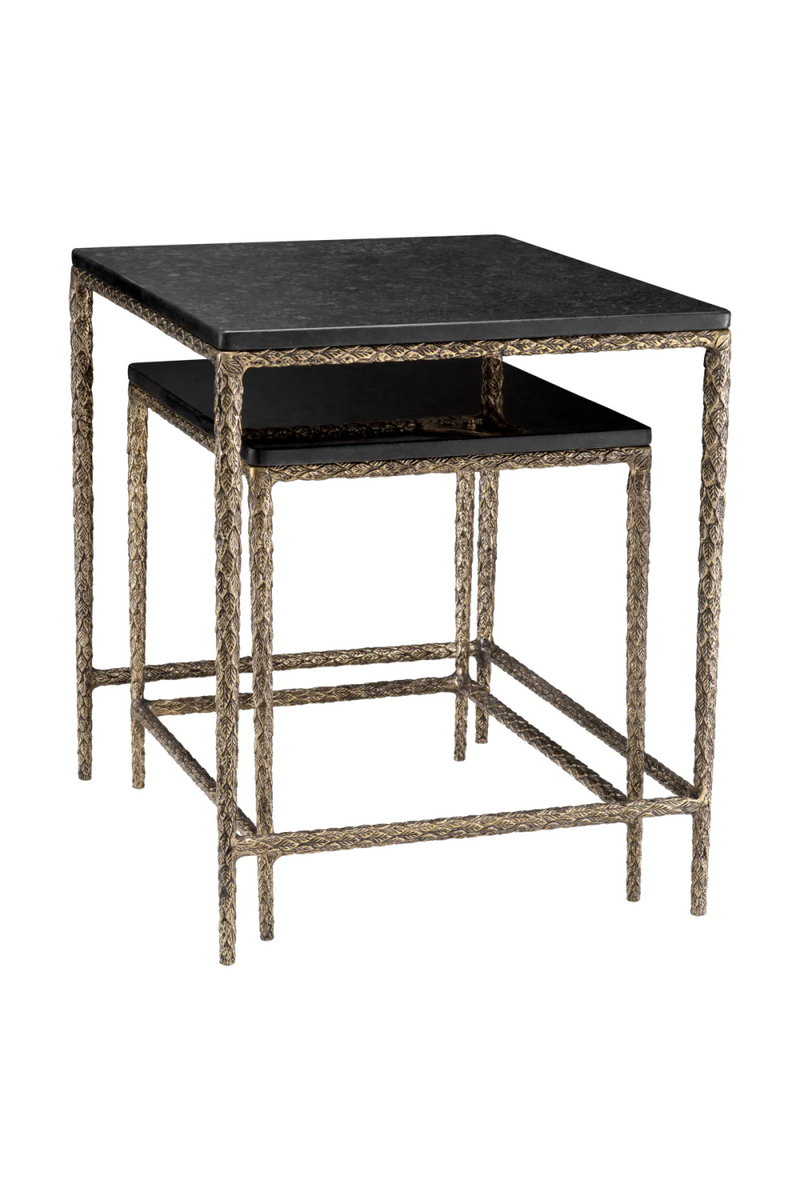 Table d'appoint en laiton vintage et en granit (lot de 2) | Eichholtz Ferndale | Meubleluxe.fr