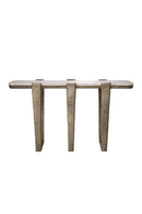 Console en laiton martelé et marbre beige | Eichholtz Orinda | Meubleluxe.fr