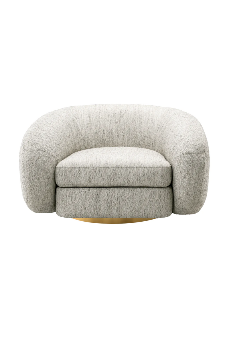 Fauteuil en tissu gris et laiton | Eichholtz Cosensa | Meubleluxe.fr