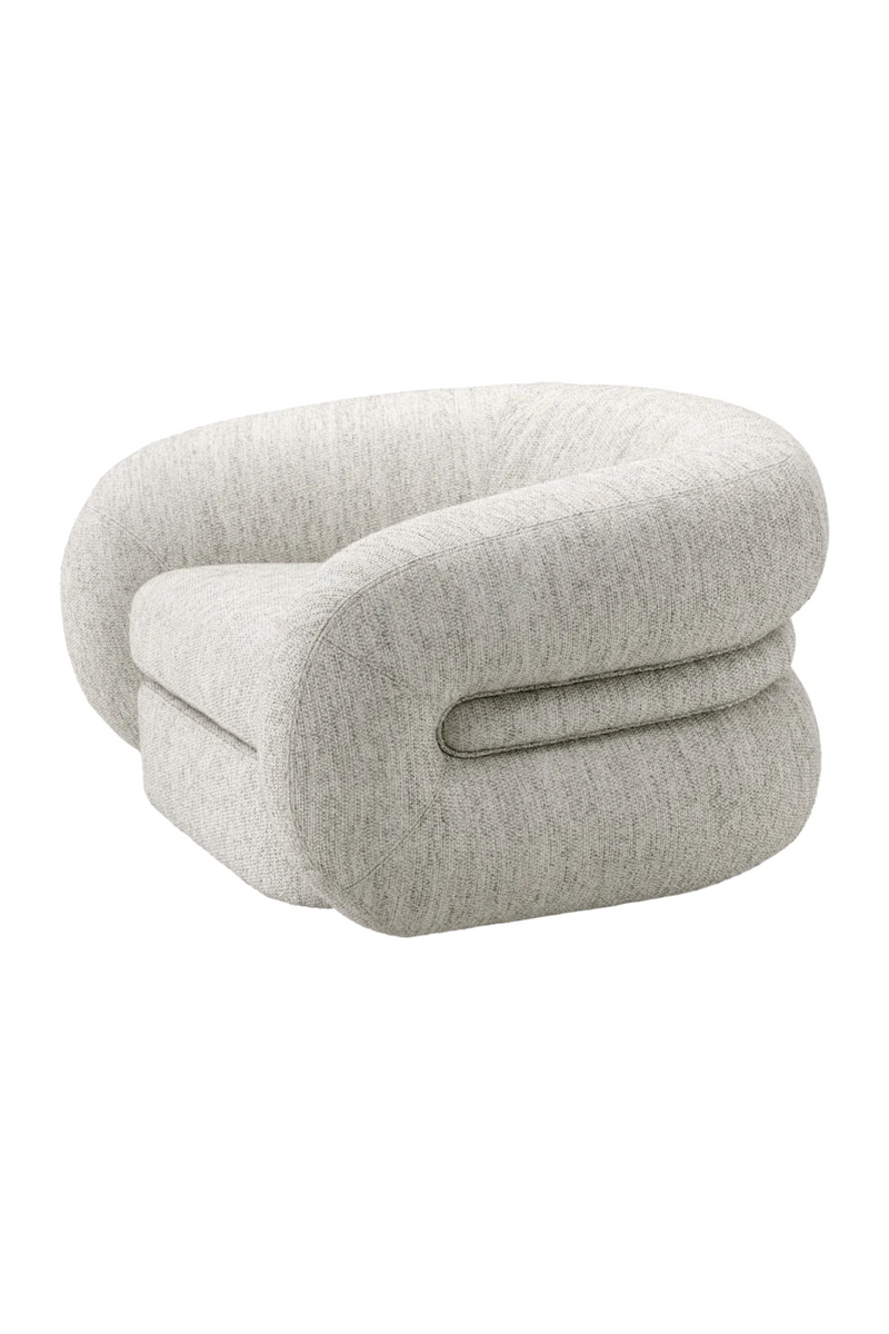 Fauteuil en tissu gris et laiton | Eichholtz Cosensa | Meubleluxe.fr