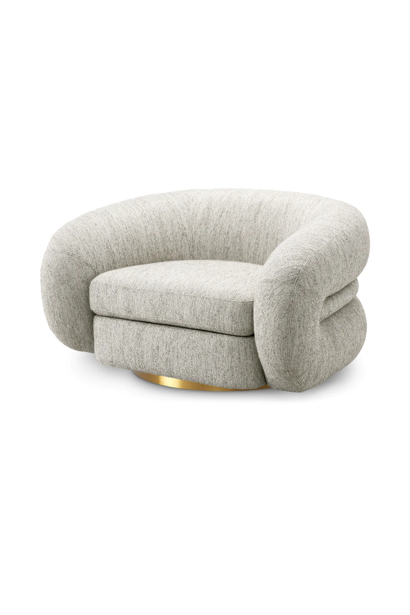 Fauteuil en tissu gris et laiton | Eichholtz Cosensa | Meubleluxe.fr