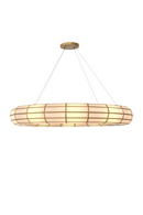 Lustre en laiton vieilli et en verre blanc | Eichholtz Monari Simple | Meubleluxe.fr