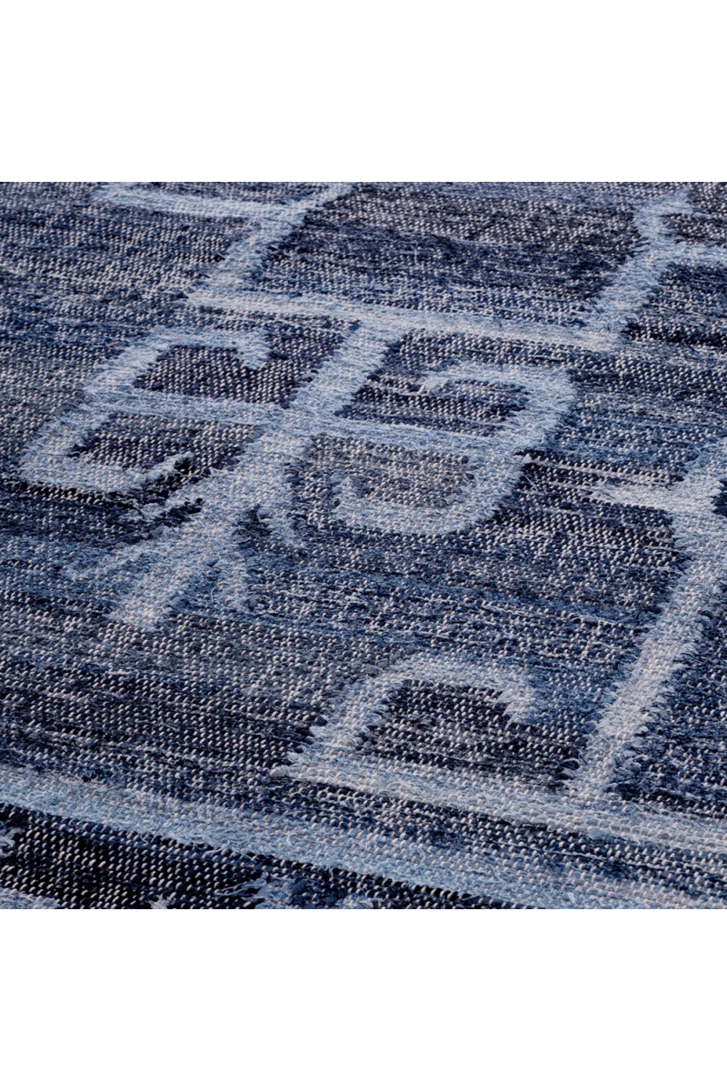 Tapis en coton bleu 200 x 300 cm | Eichholtz Palmaria | Meubleluxe.fr