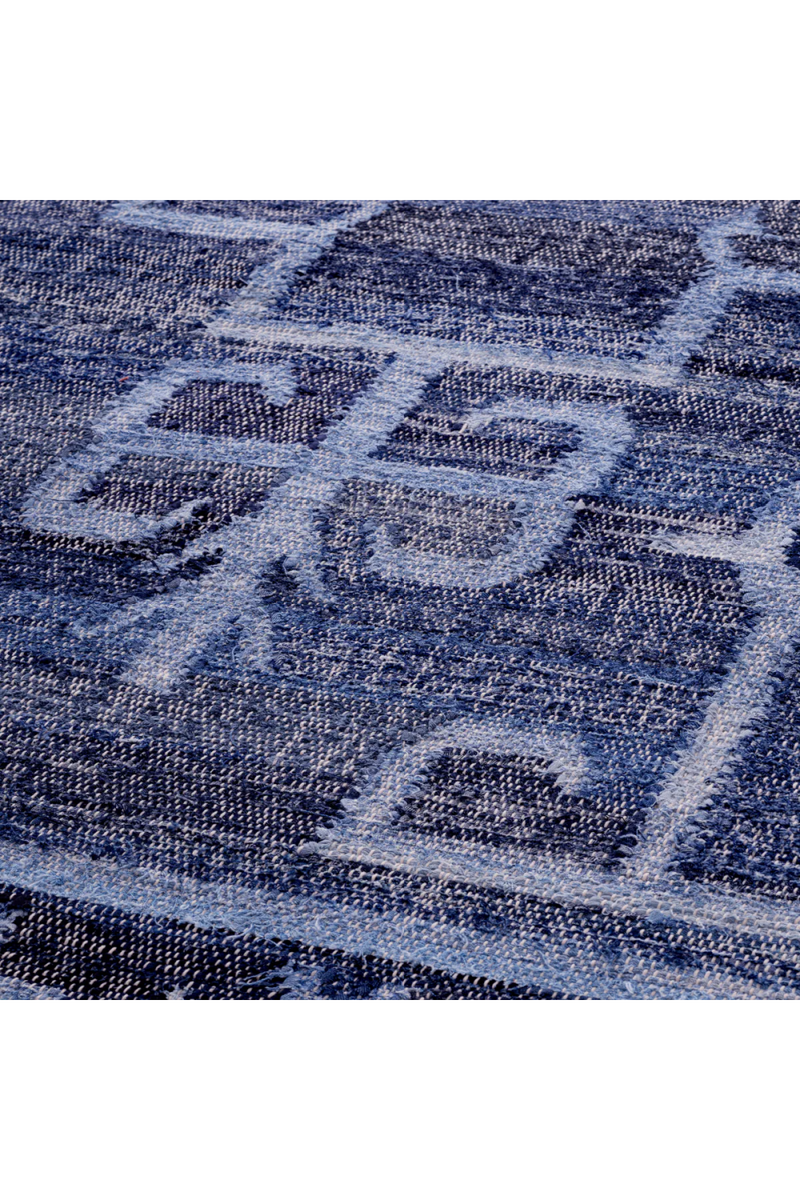 Tapis en coton bleu 300 x 400 cm | Eichholtz Palmaria | Meubleluxe.fr