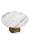 Table basse ronde en laiton vintage et marbre blanc | Eichholtz Nuova | Meubleluxe.fr