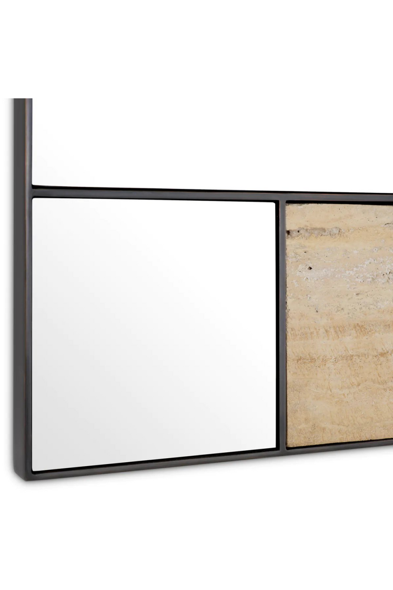 Miroir en travertin et finition bronze | Eichholtz Cosimo | Meubleluxe.fr