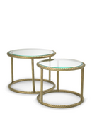 Table d'appoint en laiton et en verre (lot de 2) | Eichholtz Addison | Meubleluxe.fr