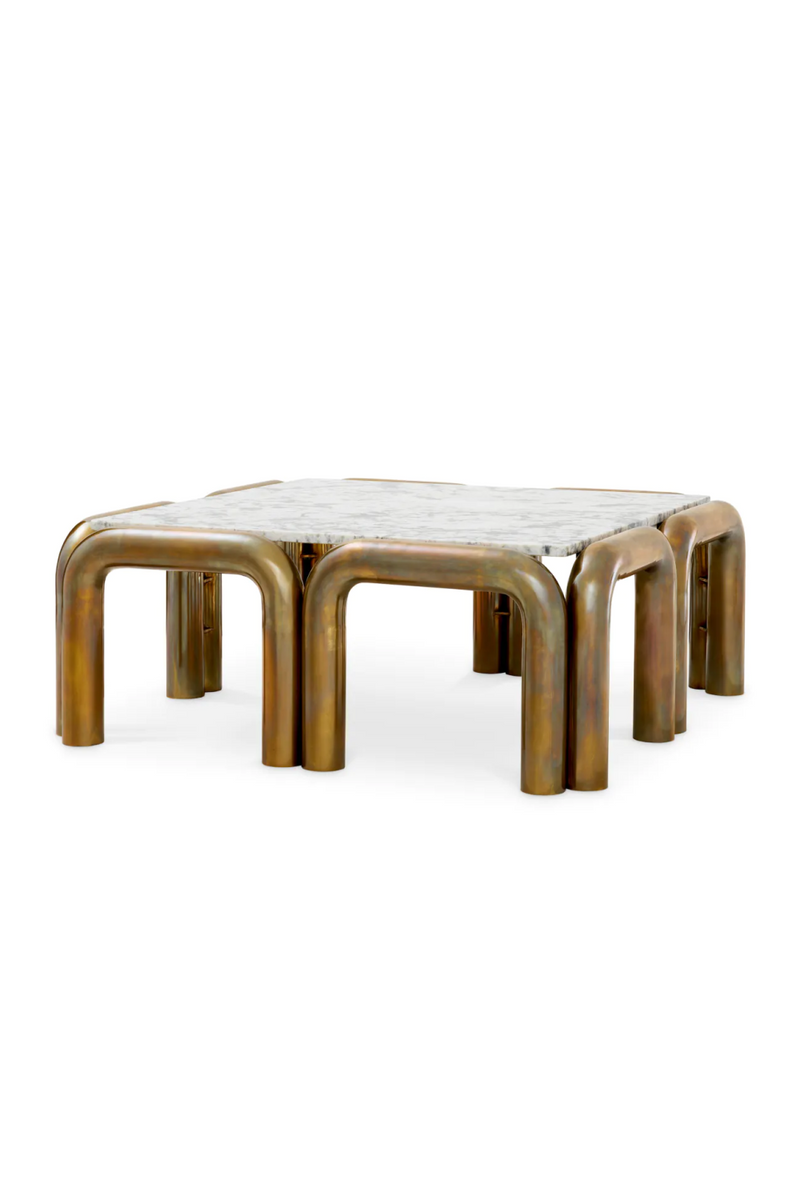 Table basse avec pieds en laiton vintage | Eichholtz Sunwood | OROA.fr