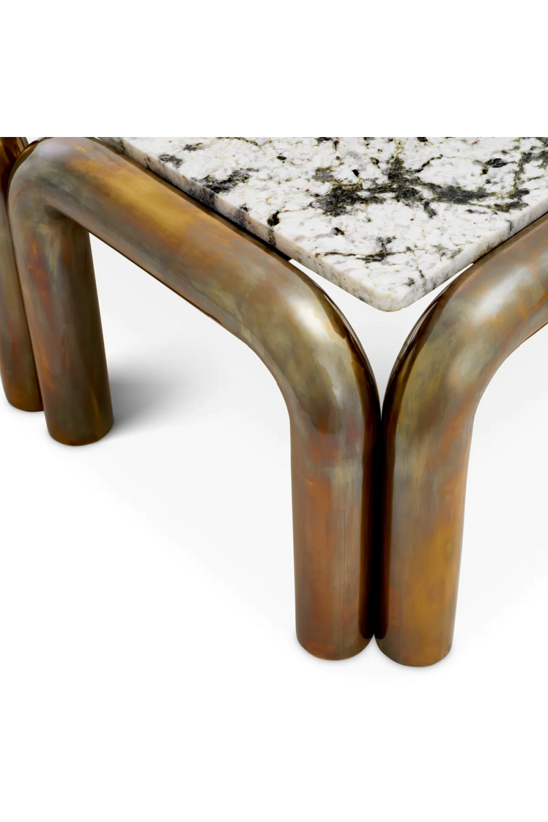 Table basse avec pieds en laiton vintage | Eichholtz Sunwood | OROA.fr