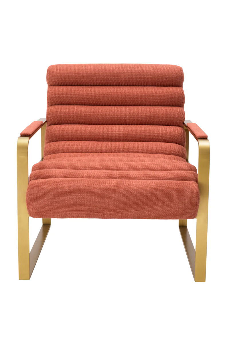 Fauteuil d'appoint en laiton brossé et en tissu orange | Eichholtz Olsen | Meubleluxe.fr